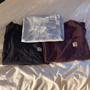 Carhartt T-Shirts in Black, Gray, and Maroon